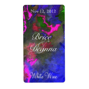 Étiquette l'épousant de vin de la fusion 2 bleus