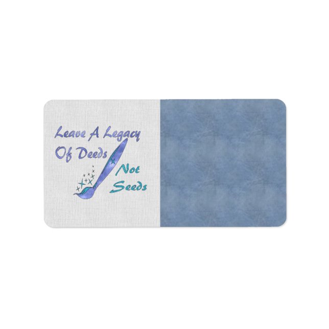 Étiquette Les actes et non les semences (Devant)