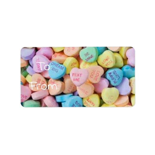 Étiquette Les coeurs de conversation de bonbons de Valentine (Devant)