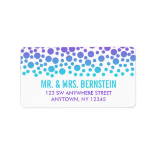 Étiquette Les confettis pointillent l'adresse turquoise