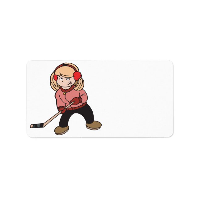 Étiquette Les Filles Jouent Aussi Au Hockey (Devant)