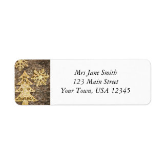 Étiquette Les flocons de neige et l'arbre de Noël