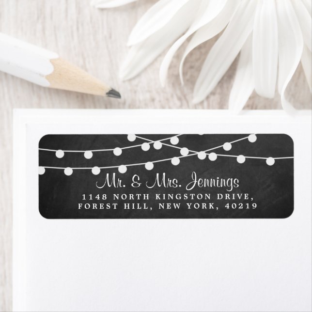 Étiquette Les Lumières De Chaîne Sur La Collection De Mariag (En situation)