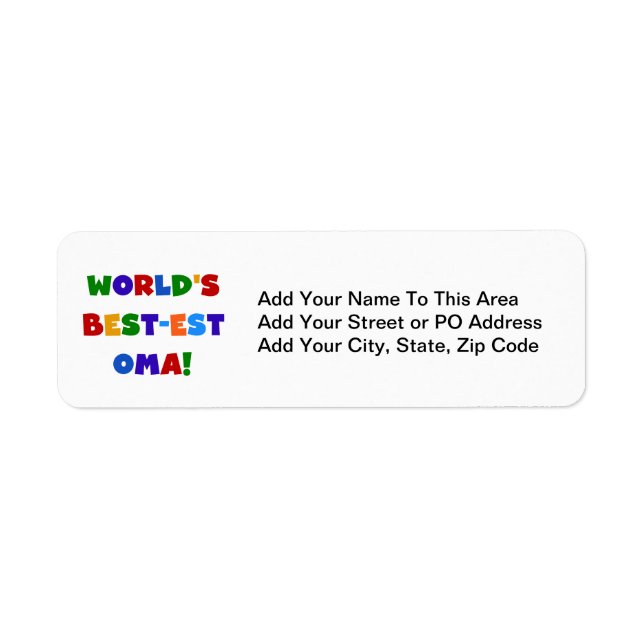 Étiquette Les meilleurs cadeaux Oma Bright Colors du monde (Devant)