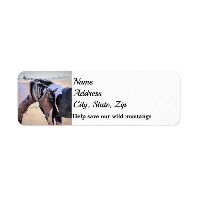 Étiquette Les Mustangs sauvages de l'Occident Adresse (Devant)