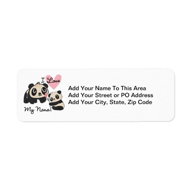 Étiquette Les pandas I aiment ma Nana (Devant)