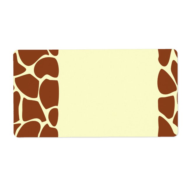 Étiquette Les Prints de Brown Girafe. (Devant)