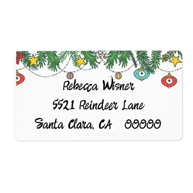 Étiquette Les voeux de vacances Doodé (Devant)