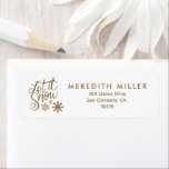 Étiquette Let it Snow Christmas Gold Parties scintillant Adr<br><div class="desc">Parties scintillant d'or Noël "Let it Snow"</div>
