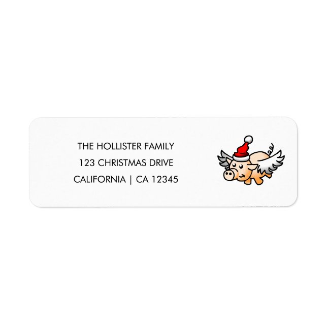 Étiquette L'étiquette d'adresse de retour du cochon de Noël  (Devant)