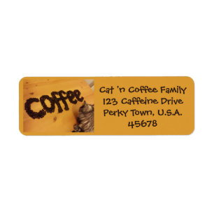 Étiquette L'étiquette de adresse de l'amant de café de