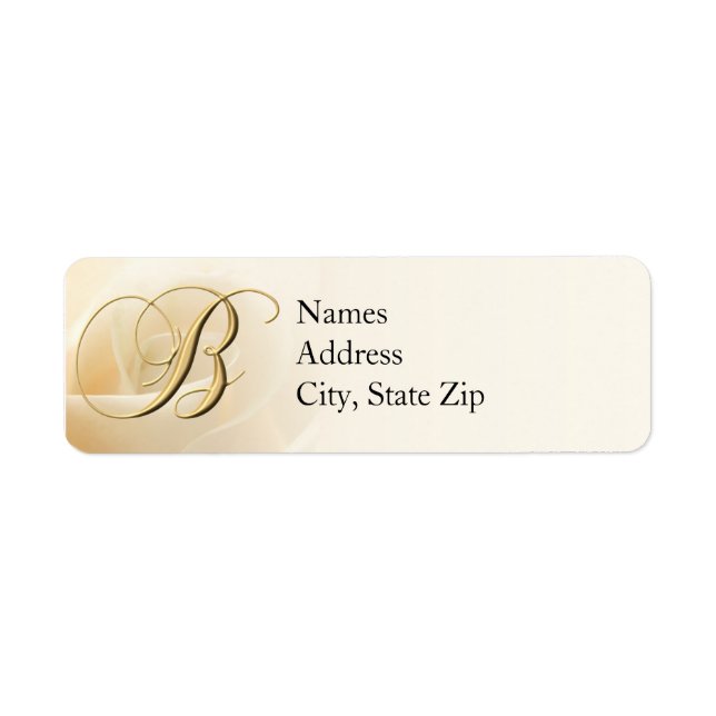 Étiquette Lettre B de l'adresse de retour du monogramme (Devant)