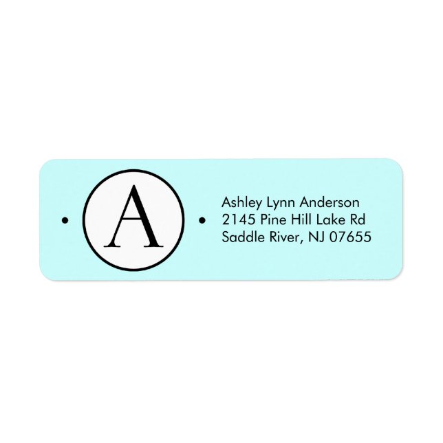 Étiquette Lettre circulaire A Monogramme Adresse de retour É (Devant)