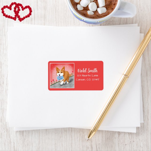 Étiquette Lettre de cœur doux livrée par Corgi (Créateur téléchargé)