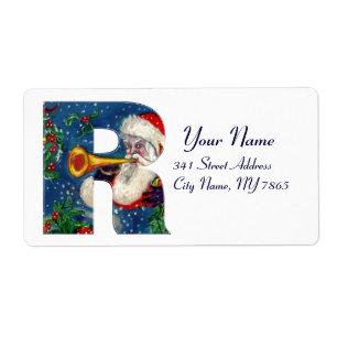 ÉTIQUETTE LETTRE DE NOËL / SANTA CLAUS BUGLER