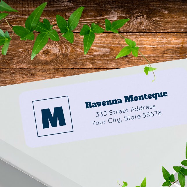 Étiquette Lettre de nom de monogramme personnalisé tendance  (Créateur téléchargé)