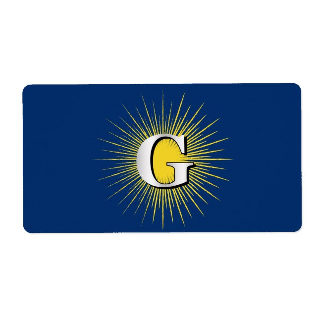 Étiquette Lettre G - symbole maçonnique (Devant)