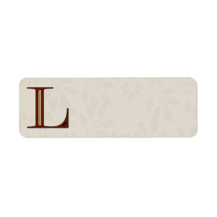 Étiquette Lettre L - rouge de damassé