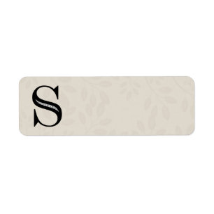 Étiquette Lettre S - noir de damassé