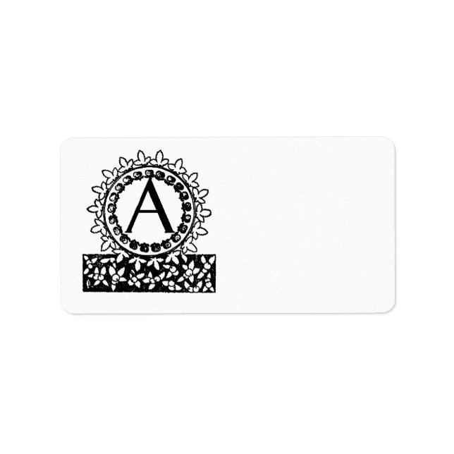 Étiquette LETTRE vintage MONOGRAPHIQUE VITALE A (Devant)