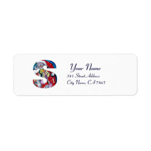 ÉTIQUETTE LETTRE XMAS /SANTA CLAUS AVEC MONOGRAM VIOLIN