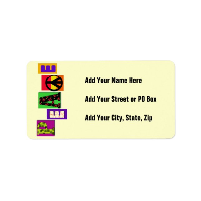 Étiquette Lettres de blocage T-shirts et cadeaux de paix (Devant)