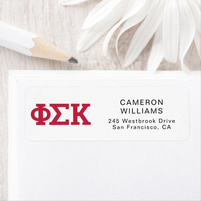 Étiquette Lettres Phi Sigma Kappa (En situation)