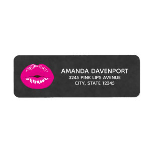 Étiquette Lèvres roses chaudes Illustration brillante