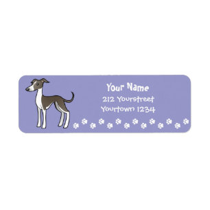Étiquette Lévrier de bande dessinée/whippet/lévrier itali