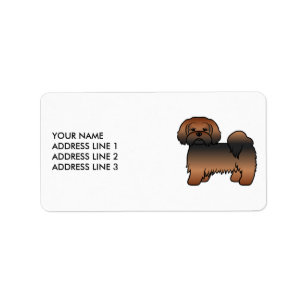 Étiquette Lhasa Apso Sable Rouge Chien Mignon & Texte Person