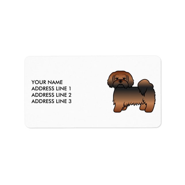 Étiquette Lhasa Apso Sable Rouge Chien Mignon & Texte Person (Devant)