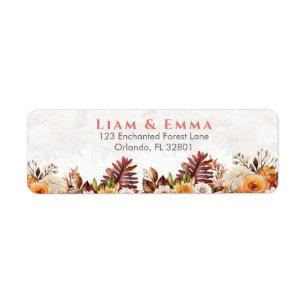 Étiquette Liam et Emma Pilier d'unité florale de mariage de