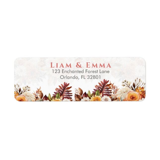 Étiquette Liam et Emma Pilier d'unité florale de mariage de  (Devant)