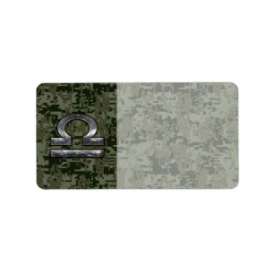 Étiquette Libra Zodiac Connexion Woodland Green camo numériq
