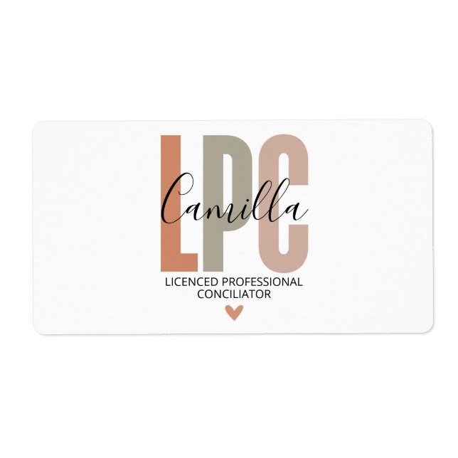 Étiquette Licensed Professional Counselor Gifts, LPC Therapi (Devant)