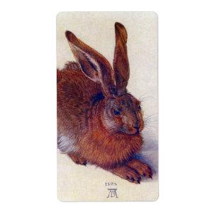 Étiquette Lièvre jeune par Albrecht Durer, Art Renaissance