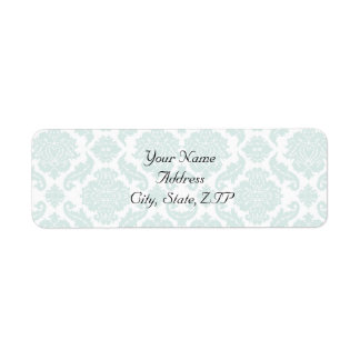 Étiquette Light Blue and Black Damas Adresse de retour
