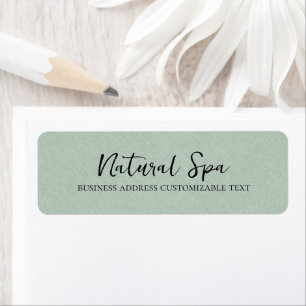 Étiquette Light green Linen Texture Print black Typography