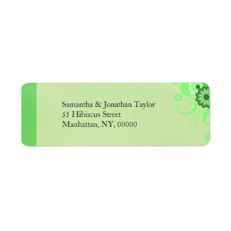 Étiquette Light Pastel Green Floral Retourner l'adresse Étiq