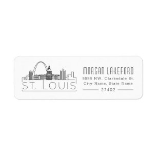 Étiquette Ligne aérienne stylisée de Saint-Louis