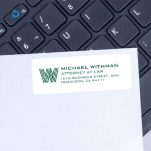 ÉTIQUETTE LIGNE MODERNE MONOGRAMME AVOCAT D'AFFAIRES EXPERT-