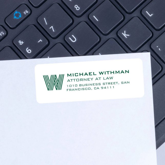 ÉTIQUETTE LIGNE MODERNE MONOGRAMME AVOCAT D'AFFAIRES EXPERT- (Créateur téléchargé)