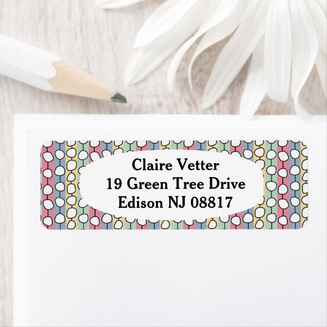 Étiquette Lignes colorées Pastel MCM (En situation)