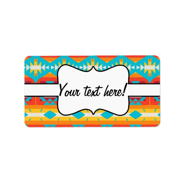 Étiquette Lignes de formes tribales (Devant)