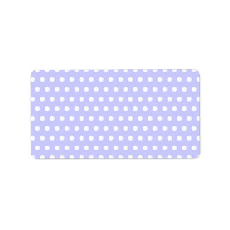 Étiquette Lilac et White Polka Motif. Spotty.