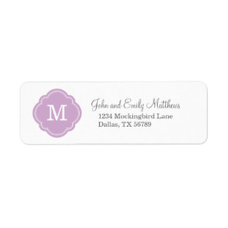 Étiquette Lilac violet personnalisé Monogramme personnalisé
