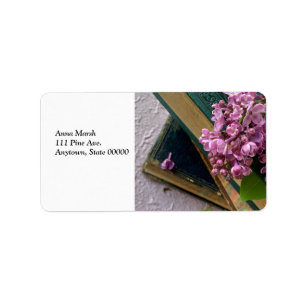 Étiquette Lilacs sur vieux livres