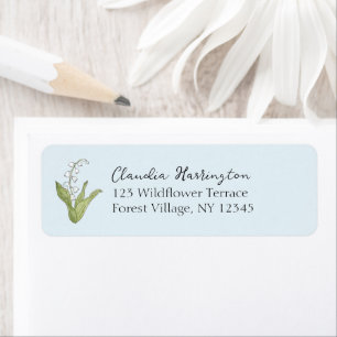 Étiquette Lily of the Valley Blue Fleur sauvage Floral Adres