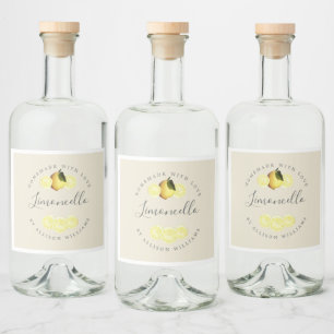 Étiquette Limoncello blanc d'antiquité sur mesure