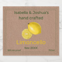 Étiquette Limoncello sur papier couleur Kraft 